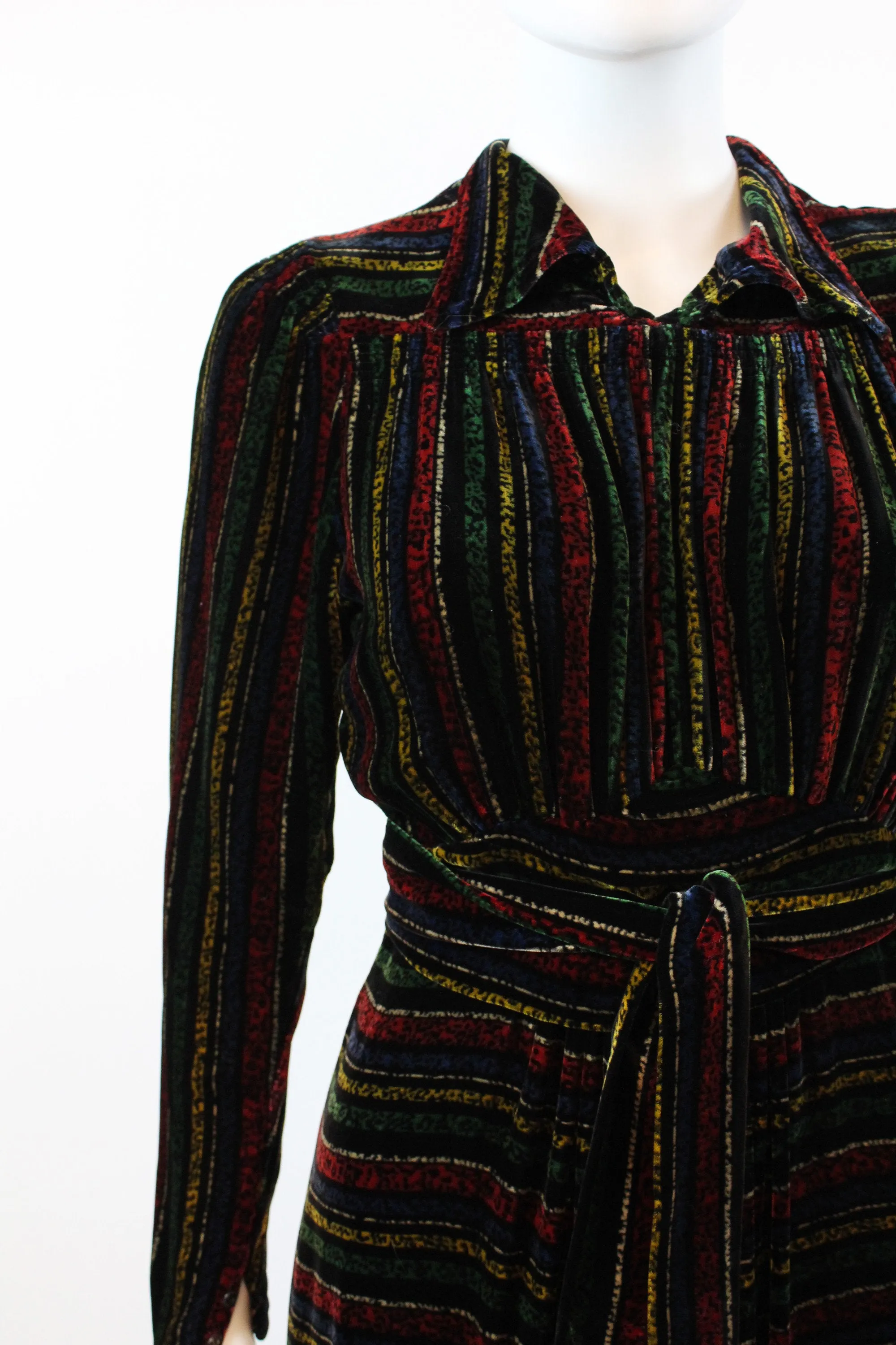 1930s 1940s CHANEL adaptation SILK velvet dress small | new fall