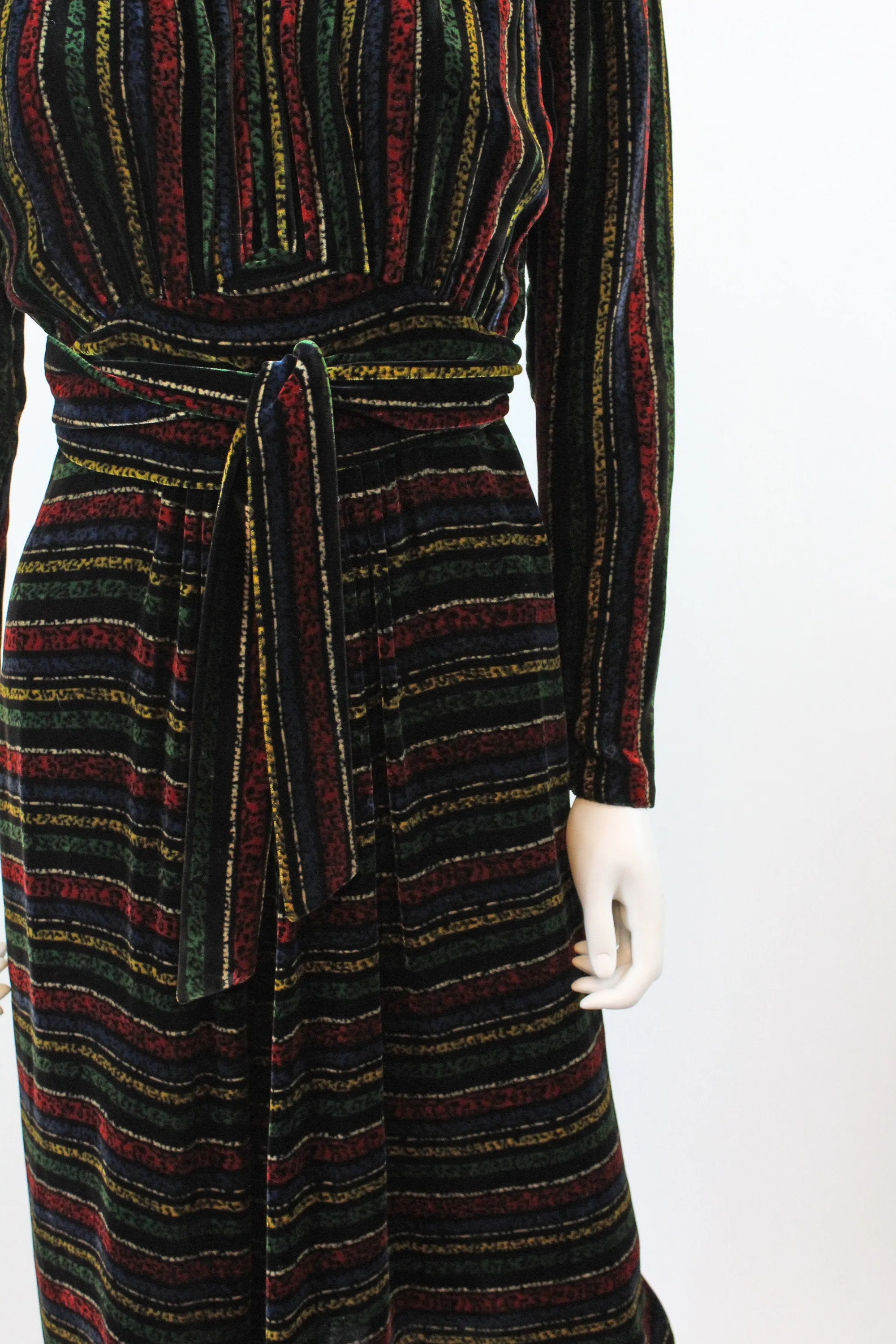 1930s 1940s CHANEL adaptation SILK velvet dress small | new fall