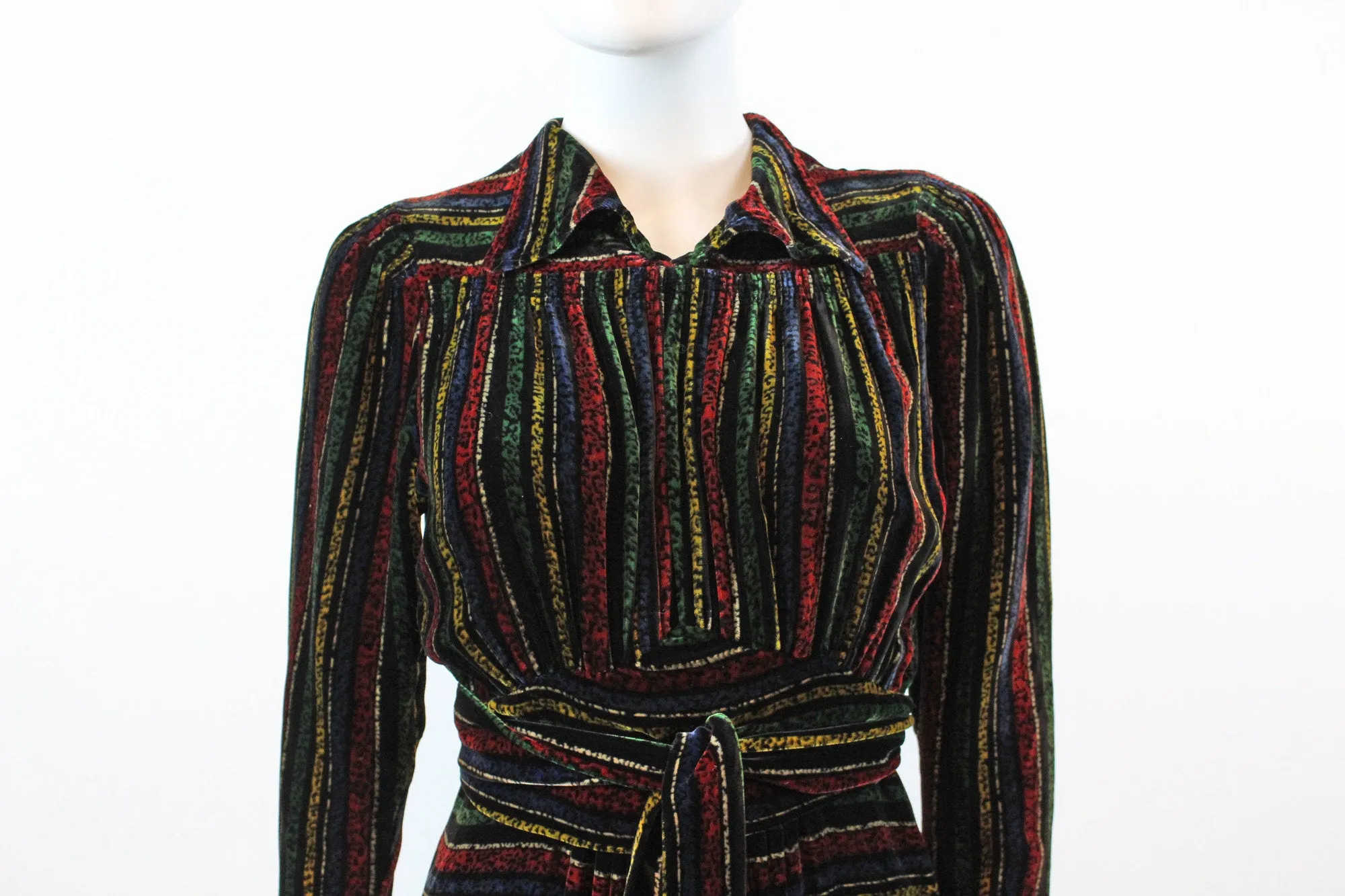 1930s 1940s CHANEL adaptation SILK velvet dress small | new fall