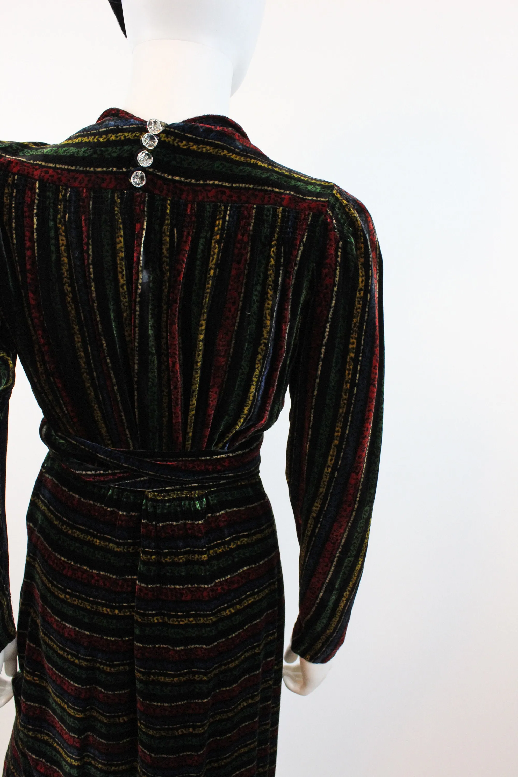 1930s 1940s CHANEL adaptation SILK velvet dress small | new fall