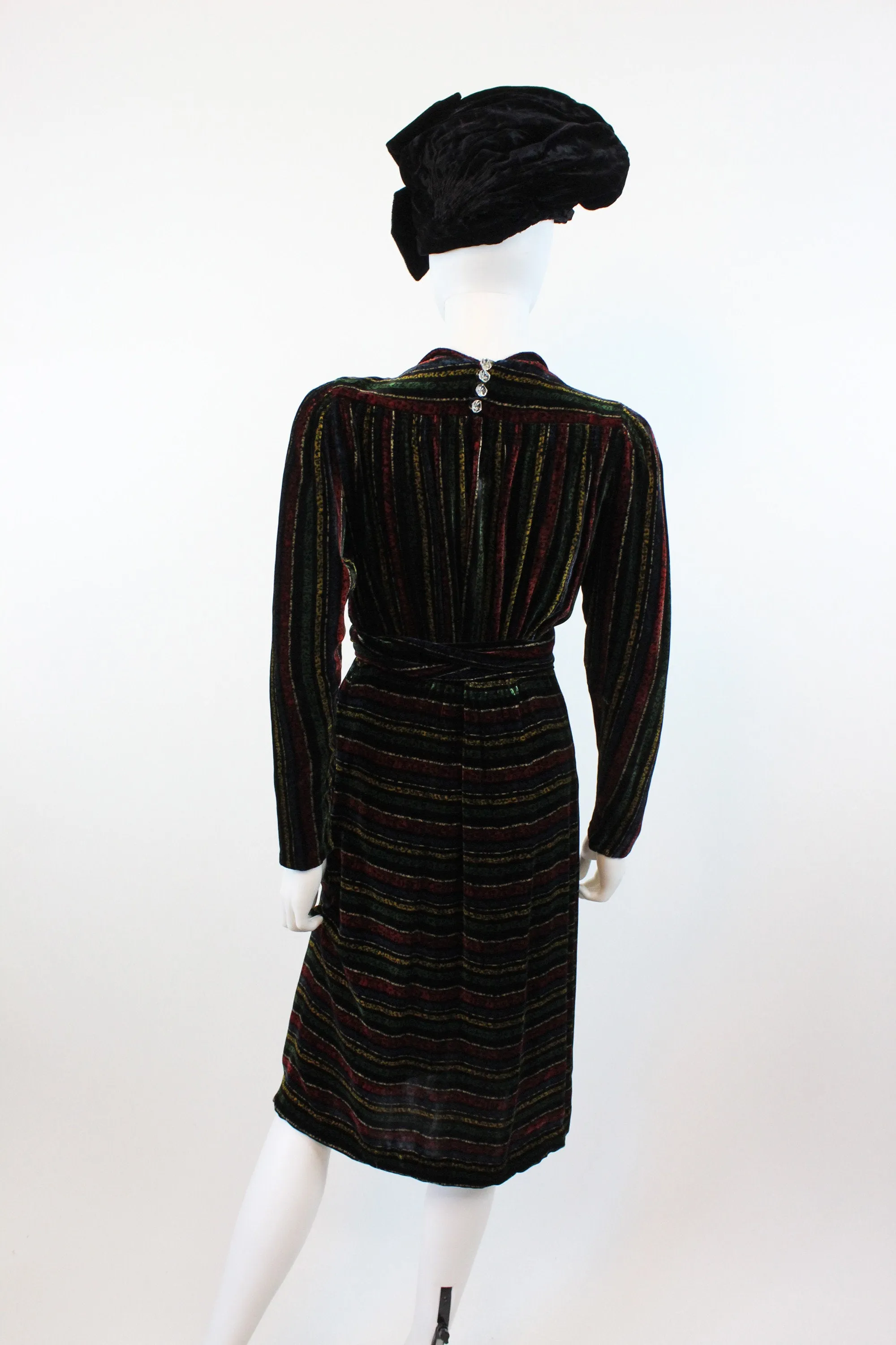 1930s 1940s CHANEL adaptation SILK velvet dress small | new fall