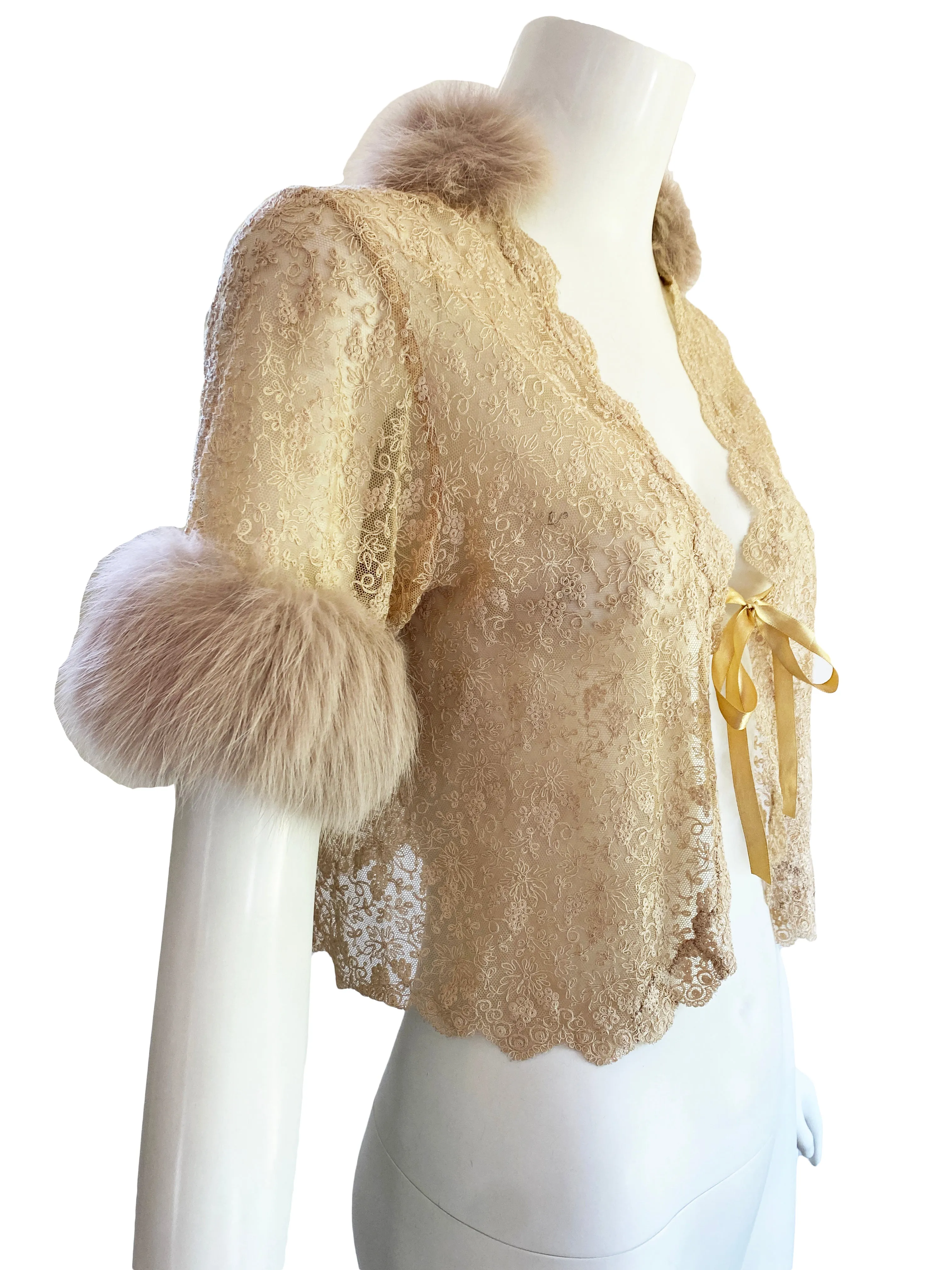 1930s Tambour Lace Boudoir Jacket