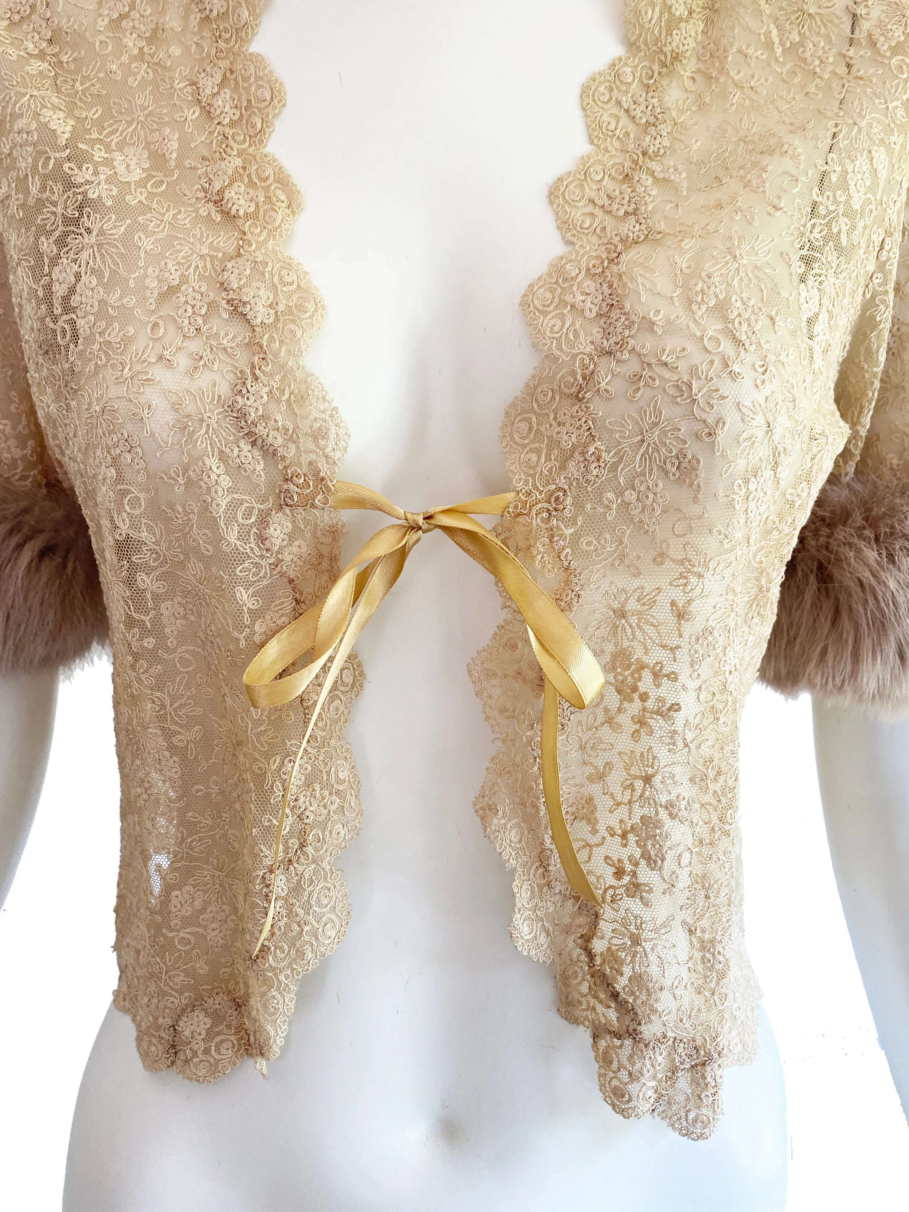 1930s Tambour Lace Boudoir Jacket