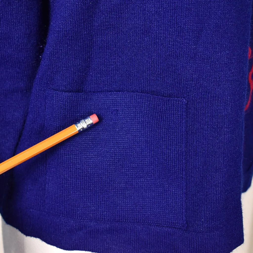1960s Blue with Red Trim Cardigan