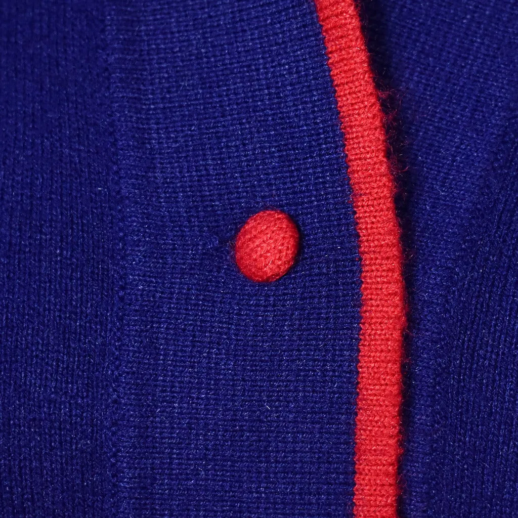 1960s Blue with Red Trim Cardigan