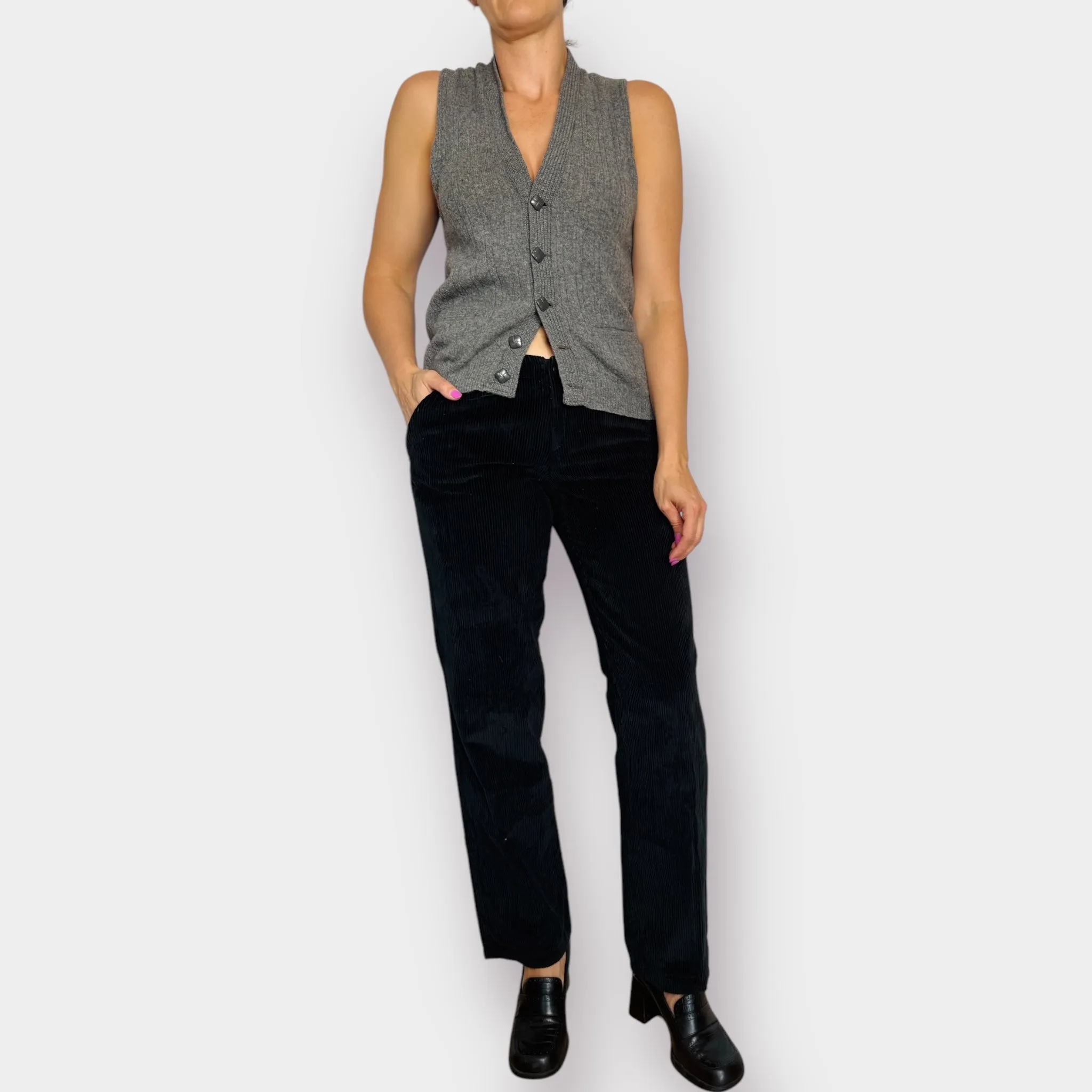 2000s Acting Black Corduroy Pants