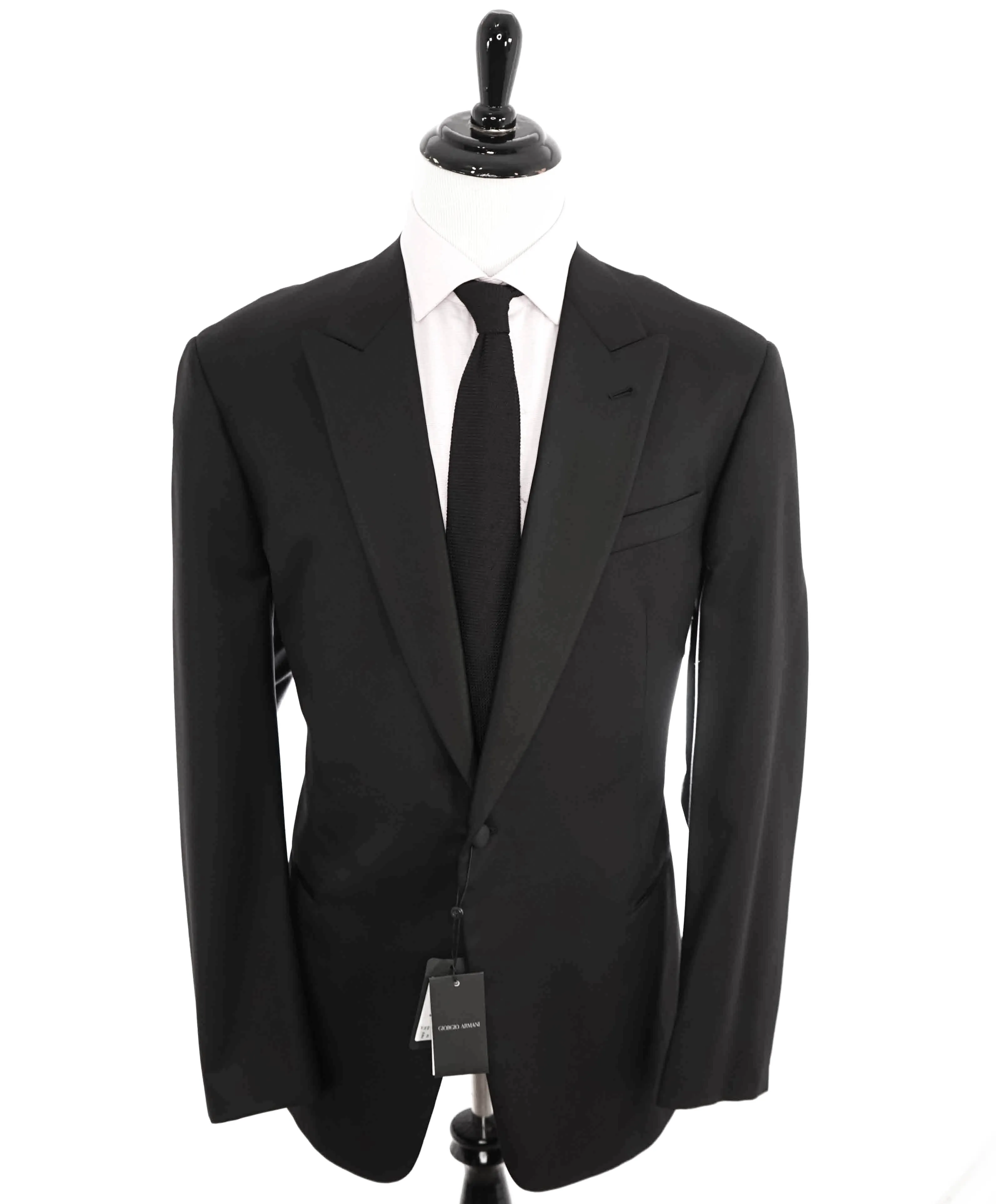 $3,995 GIORGIO ARMANI - "SOFT" Black SILK LINED 160's Peak Lapel Tuxedo - 50L