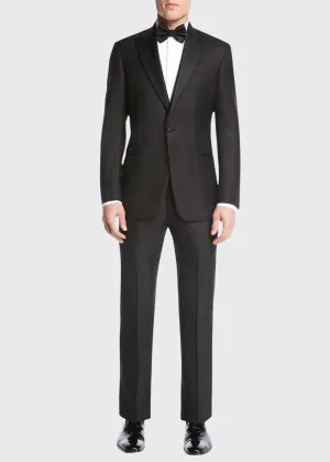 $3,995 GIORGIO ARMANI - "SOFT" Black SILK LINED 160's Peak Lapel Tuxedo - 50L