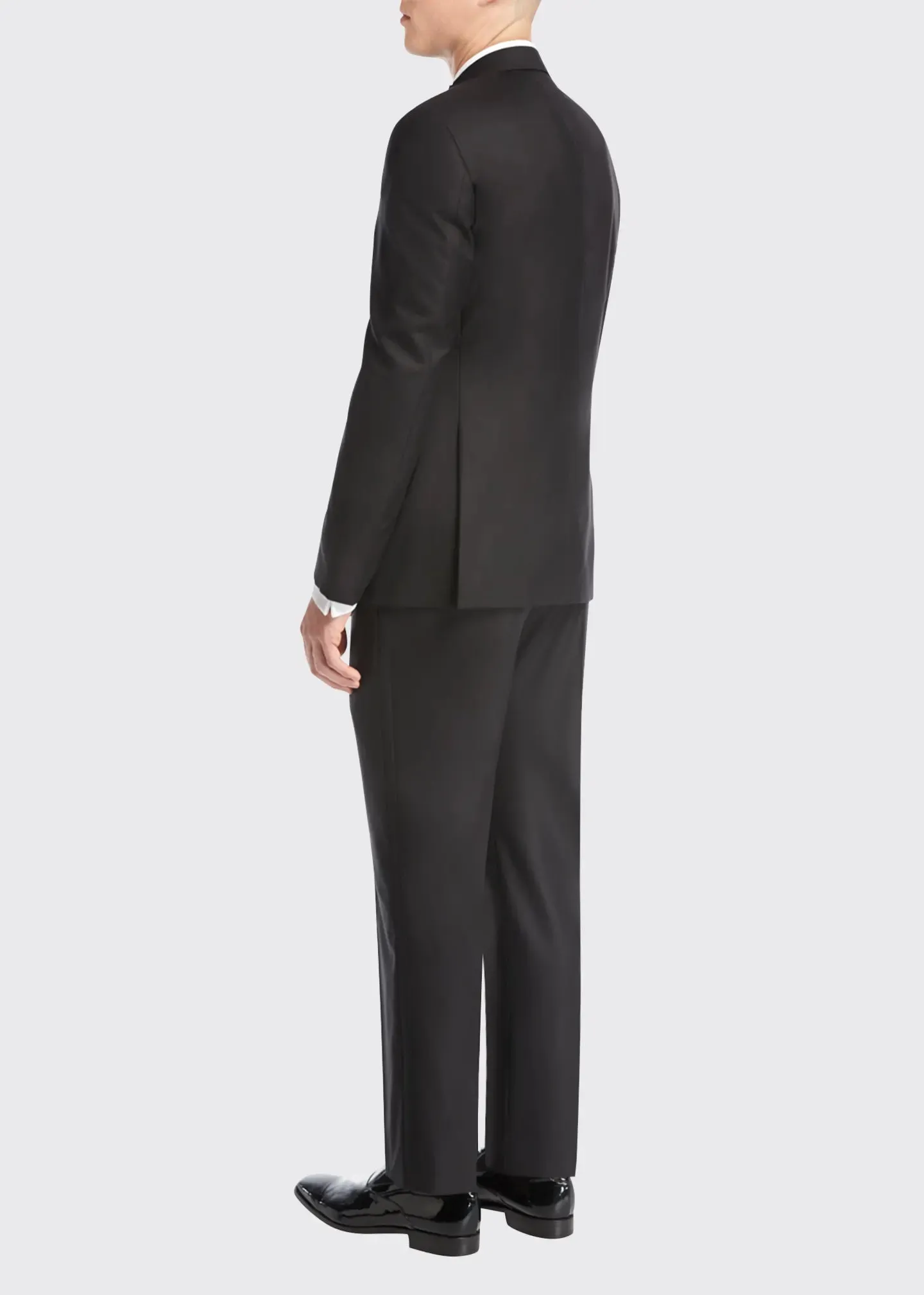 $3,995 GIORGIO ARMANI - "SOFT" Black SILK LINED 160's Peak Lapel Tuxedo - 50L