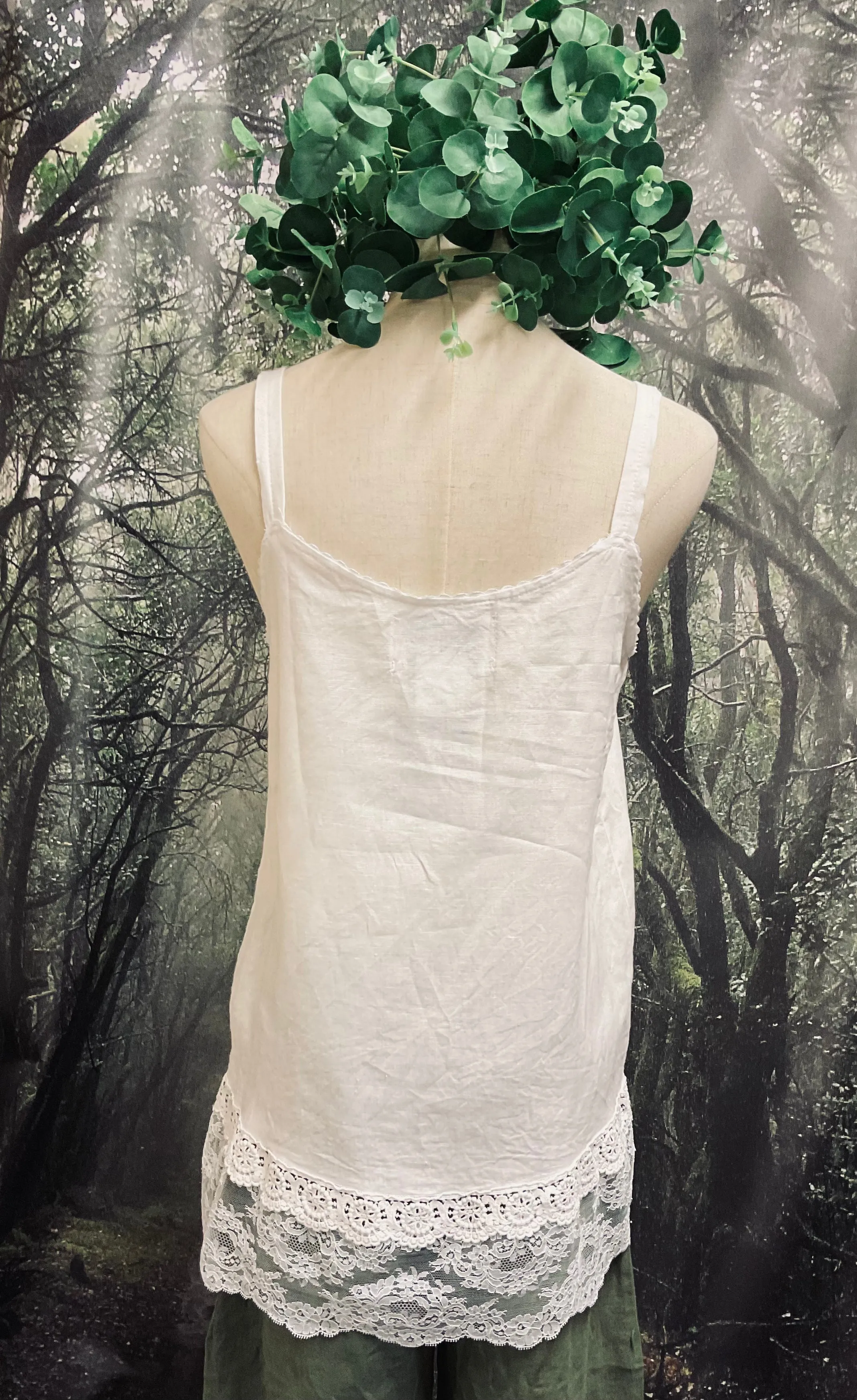 #5138 Linen and lace cami top