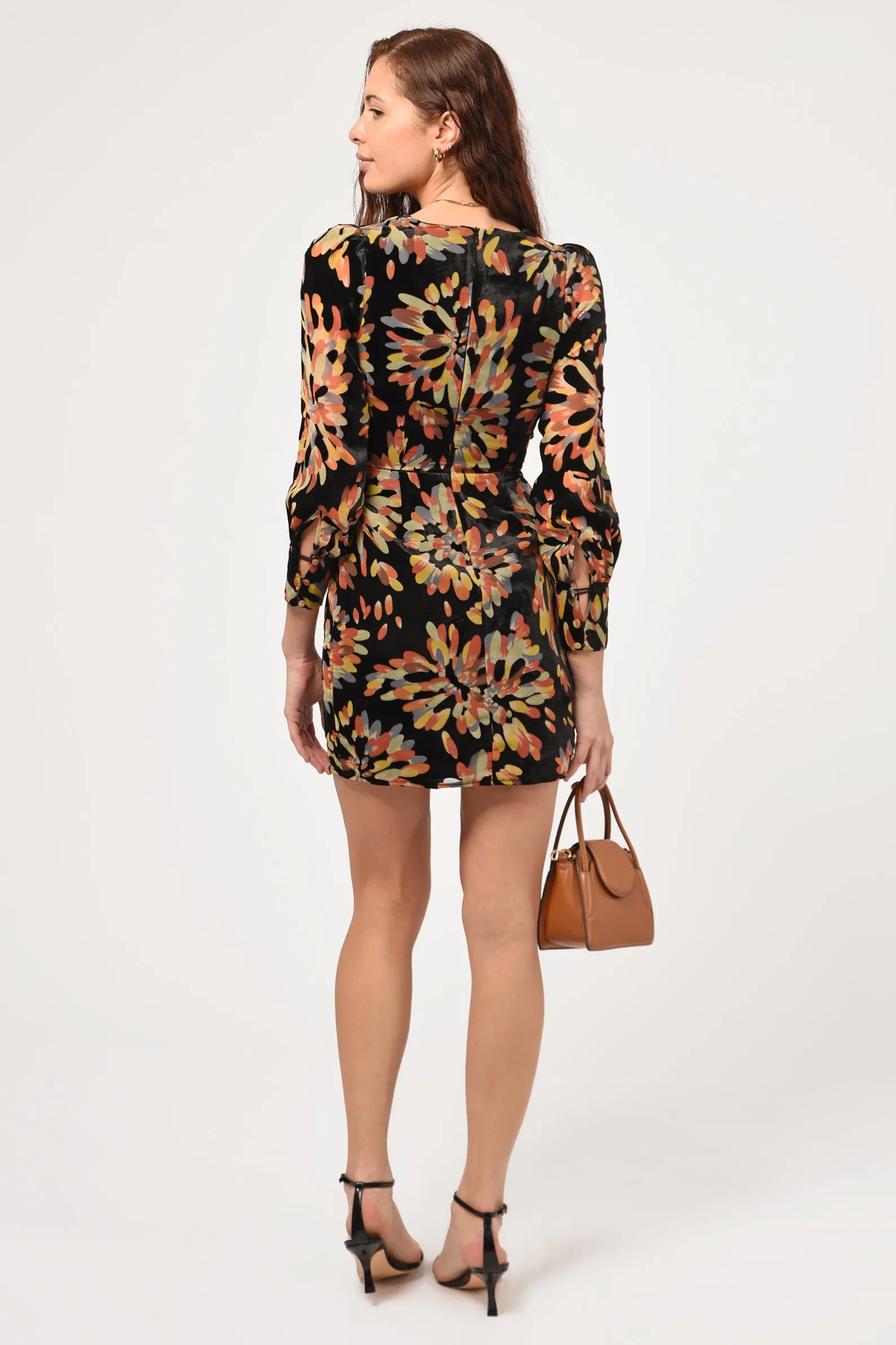 Abby Velvet Burnout Wrap Mini Dress - FINAL SALE