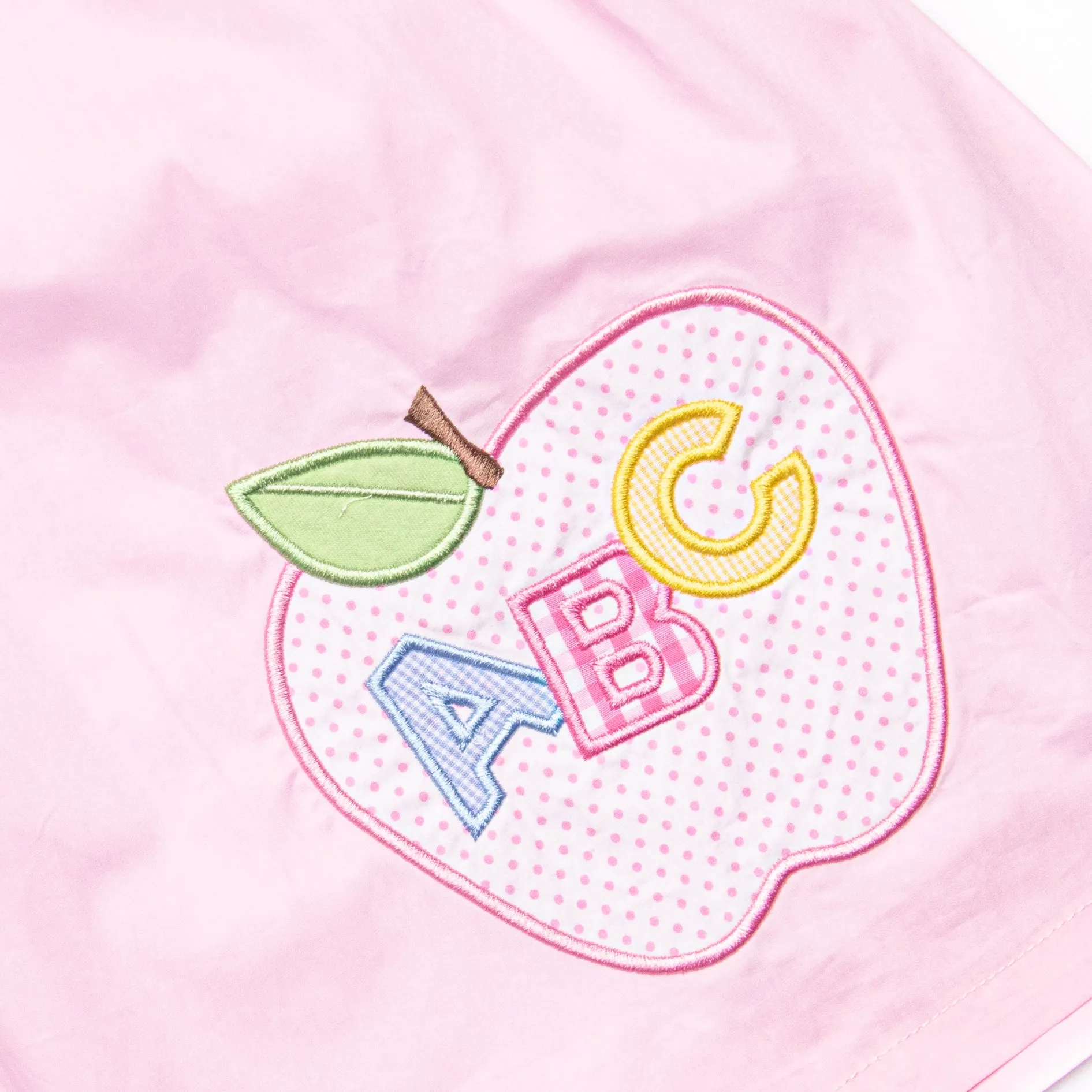 ABC Apple Applique Dress, Pink