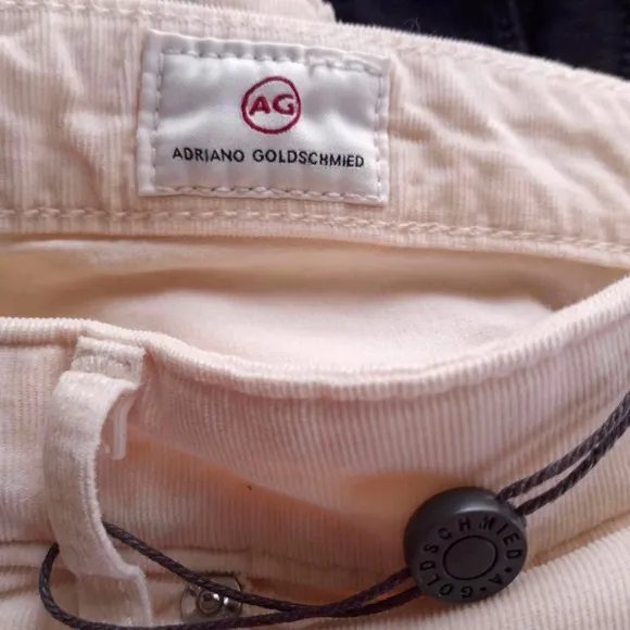 AG Adriano Goldschmied The Legging Ankle Skinny Cream Corduroy Pant Size 26