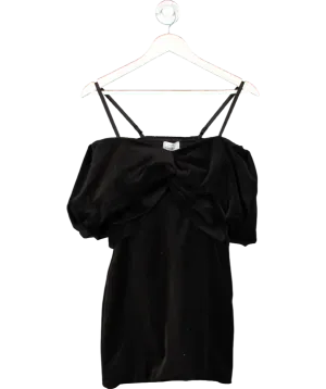 & Other Stories Black Off-shoulder Velvet Mini Dress UK 6