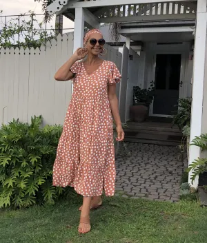 Analiaa Dress - Tan Spot