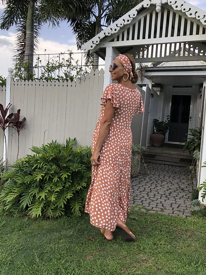 Analiaa Dress - Tan Spot