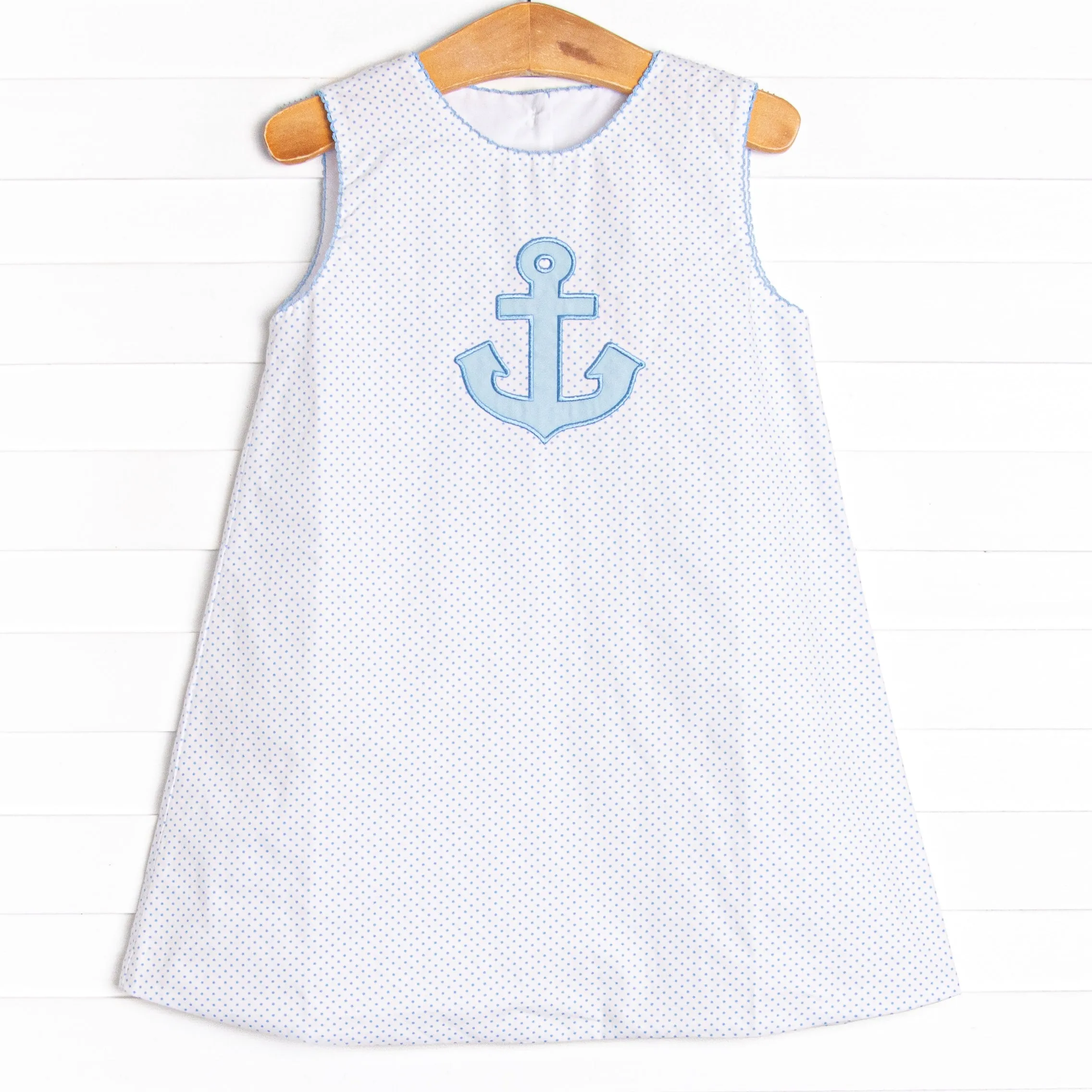 Anchors Aweigh Applique Dress, Blue