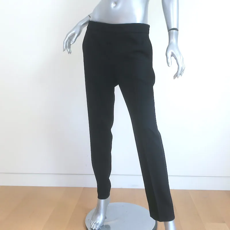 Armani Collezioni Trousers Black Stretch Virgin Wool Size 6 Straight Leg Pants