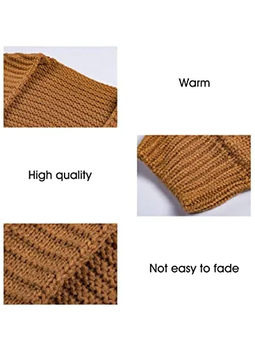 Astylish Chunky Knit Cardigan, Yellow/Brown