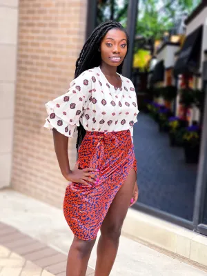 Aztec Print Butterfly Sleeve Top