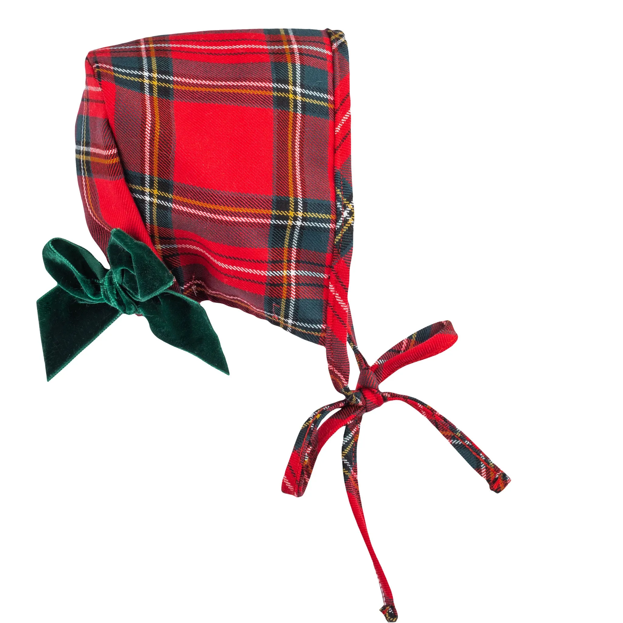 Baby Girls Red Tartan Bonnet - Calamaro 75070