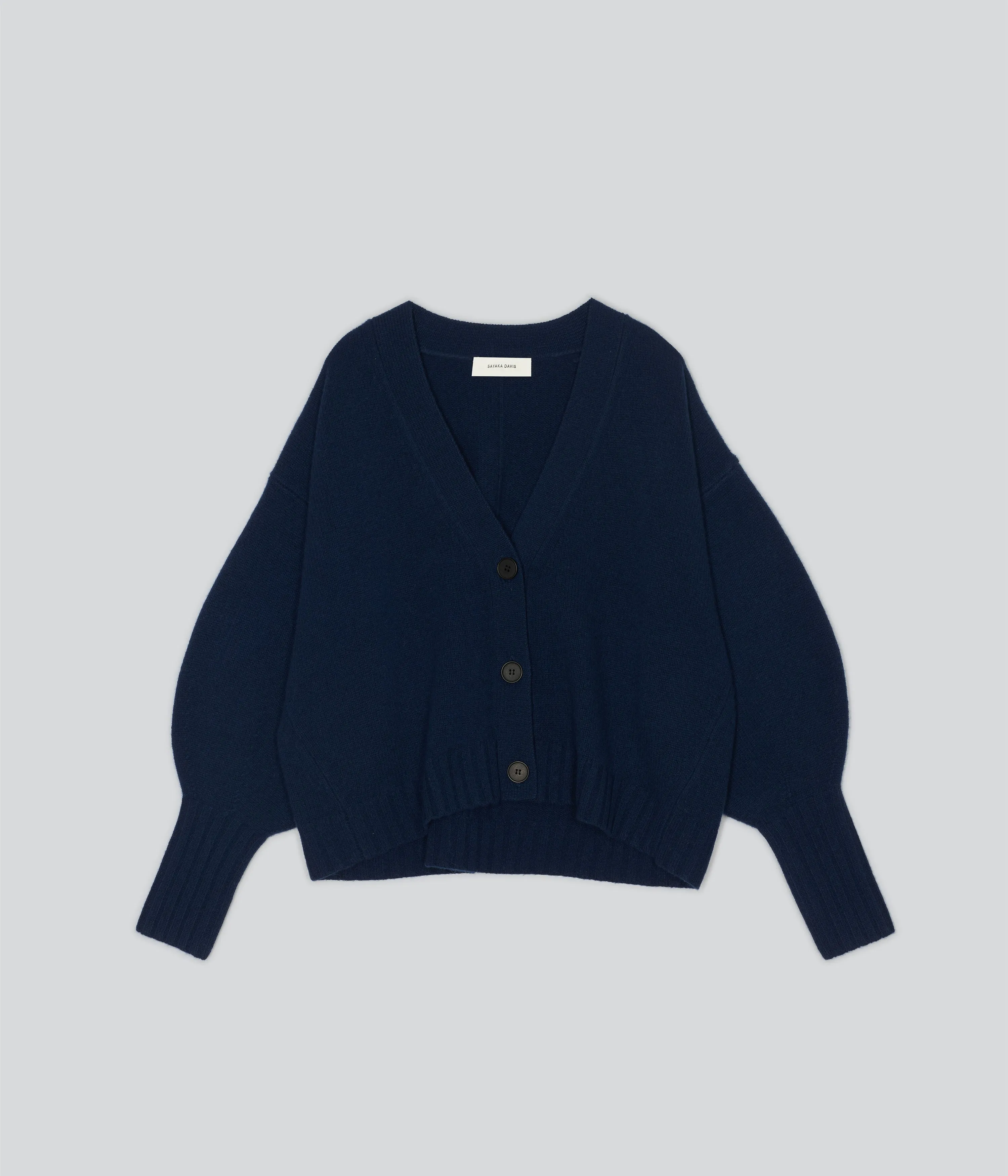 BALLOON SLEEVE CARDIGAN IN INDIGO