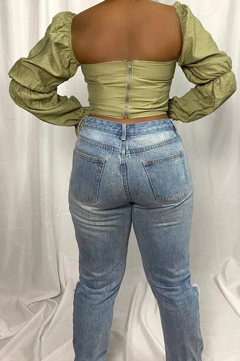 Bell Sleeve Bustier Top