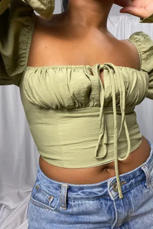 Bell Sleeve Bustier Top