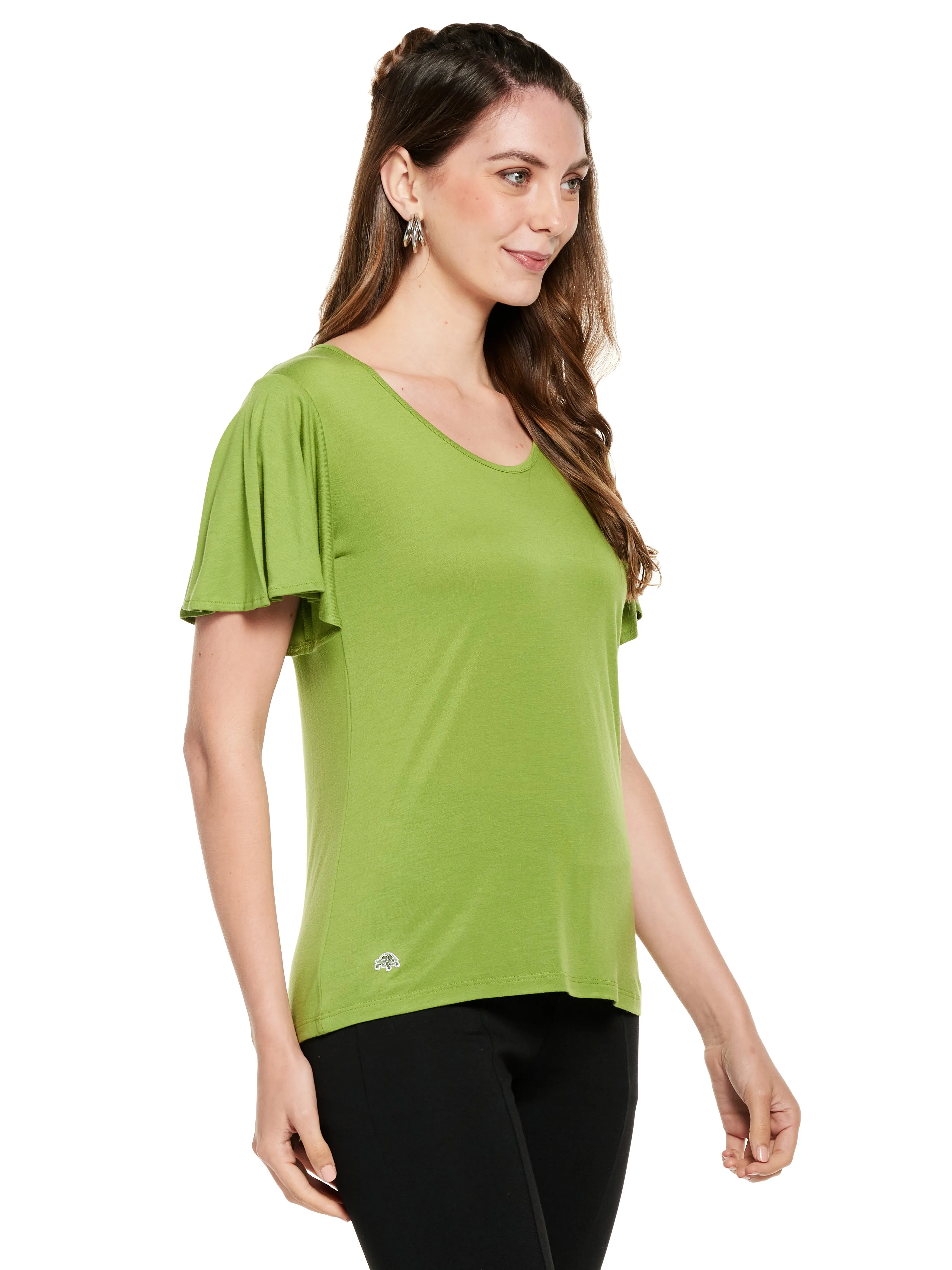 Bell Sleeve Tencel Top (Rust Color)