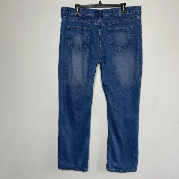 BERNE Flannel Lined Jeans Womens 16 Regular Medium Wash Denim Work Pants
