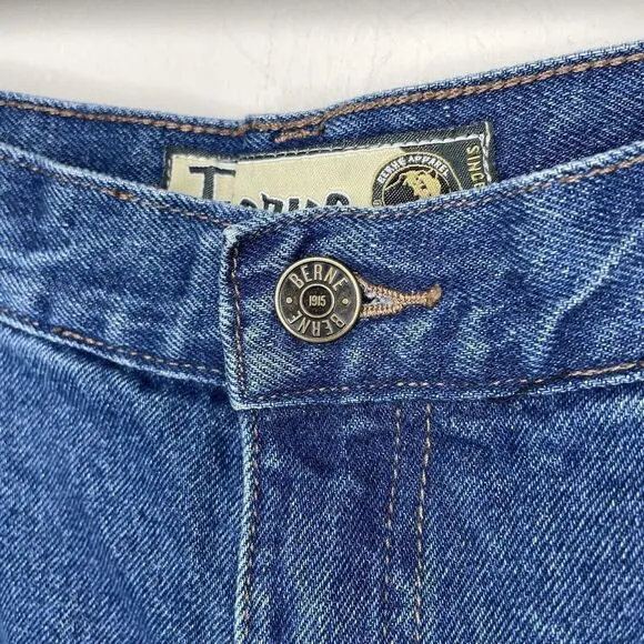 BERNE Flannel Lined Jeans Womens 16 Regular Medium Wash Denim Work Pants