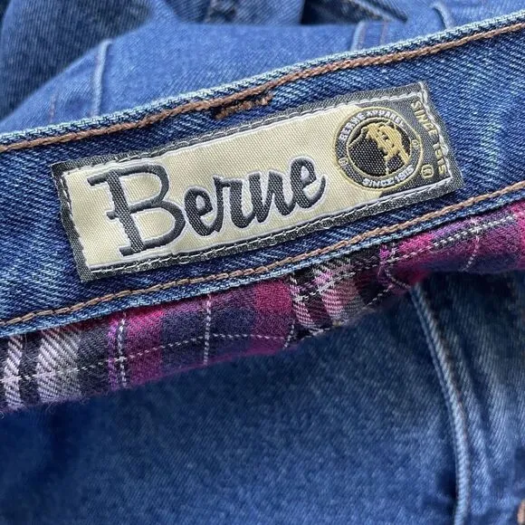 BERNE Flannel Lined Jeans Womens 16 Regular Medium Wash Denim Work Pants