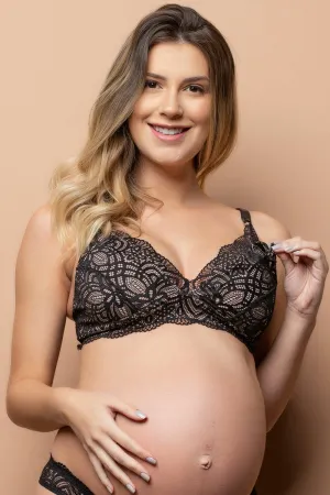 Black Amazing Lace Nursing Bra