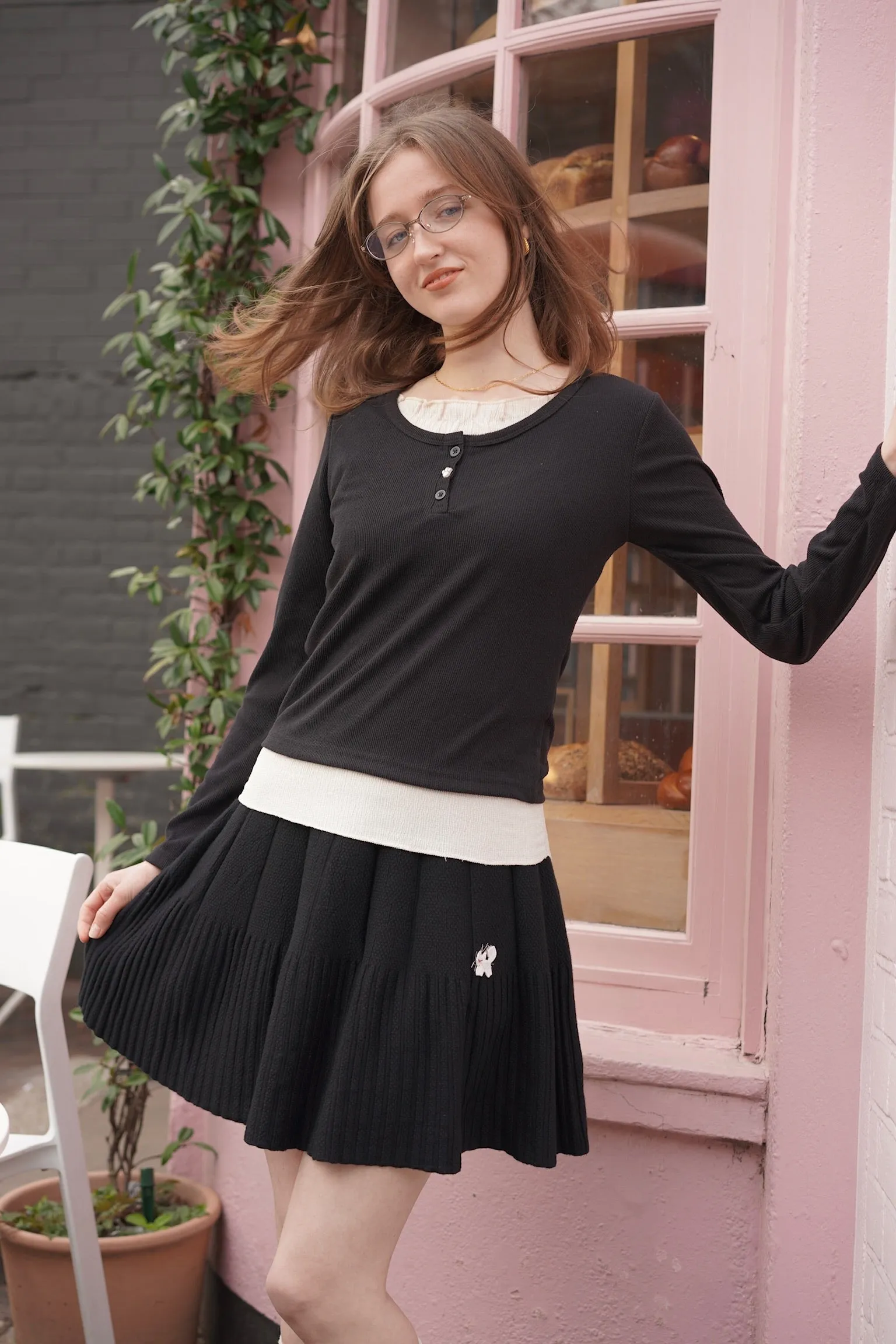 Black Cat Mini Skirt