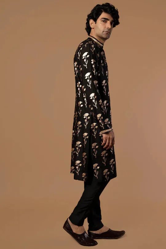 Black Periwinkle Kurta With Pants