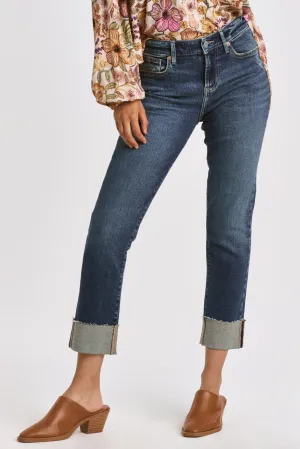 Blaire High Rise Cuffed Slim Straight Jeans