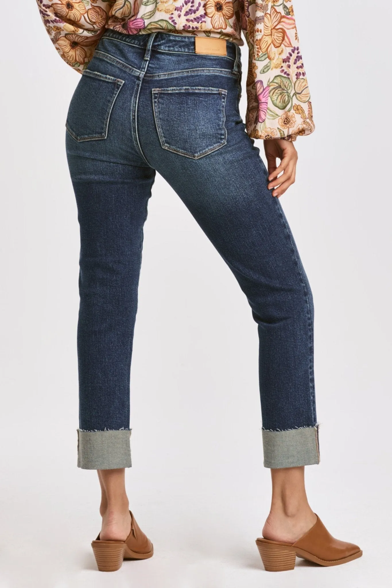 Blaire High Rise Cuffed Slim Straight Jeans