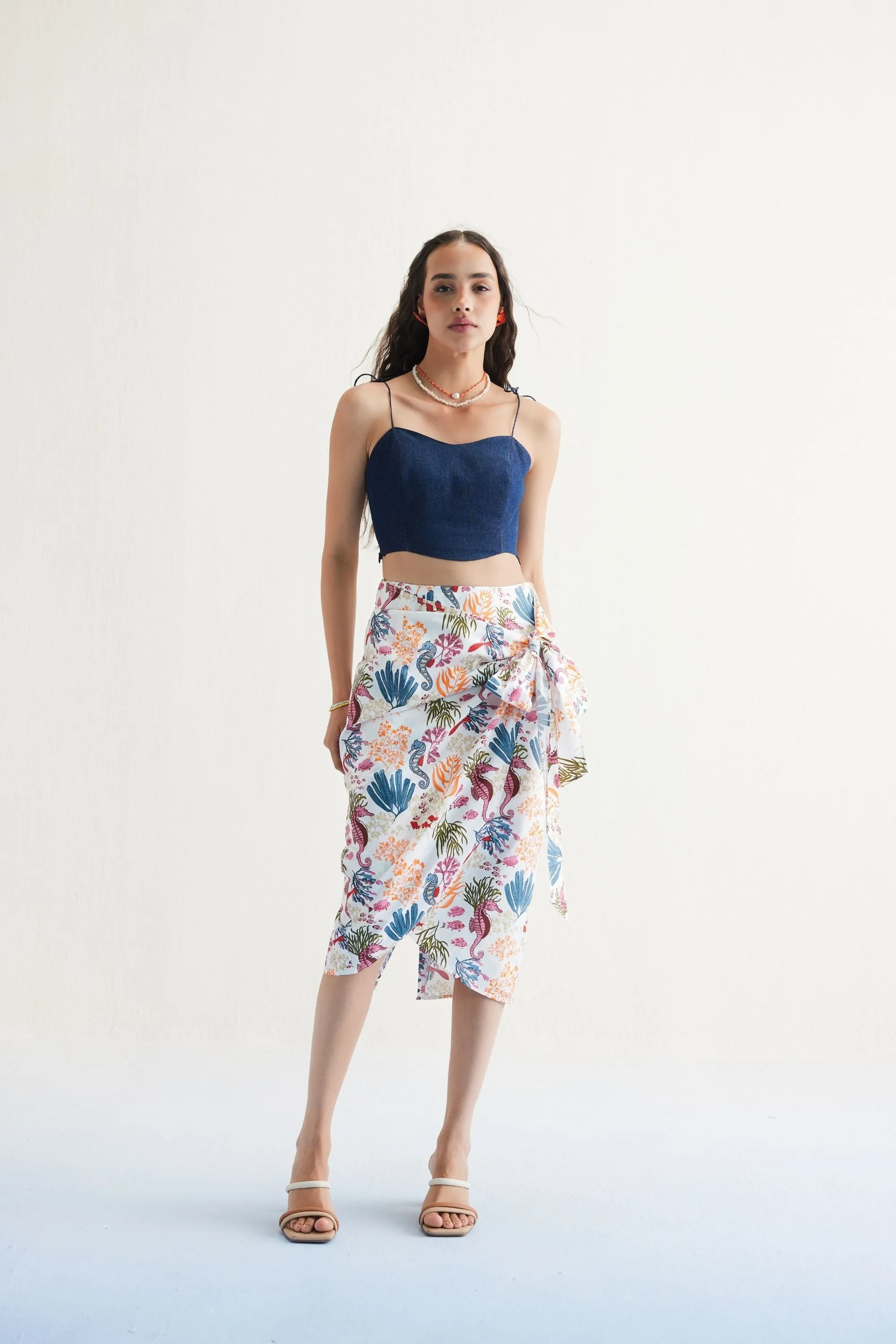 Blooming Reef Organic Cotton Wrap Skirt