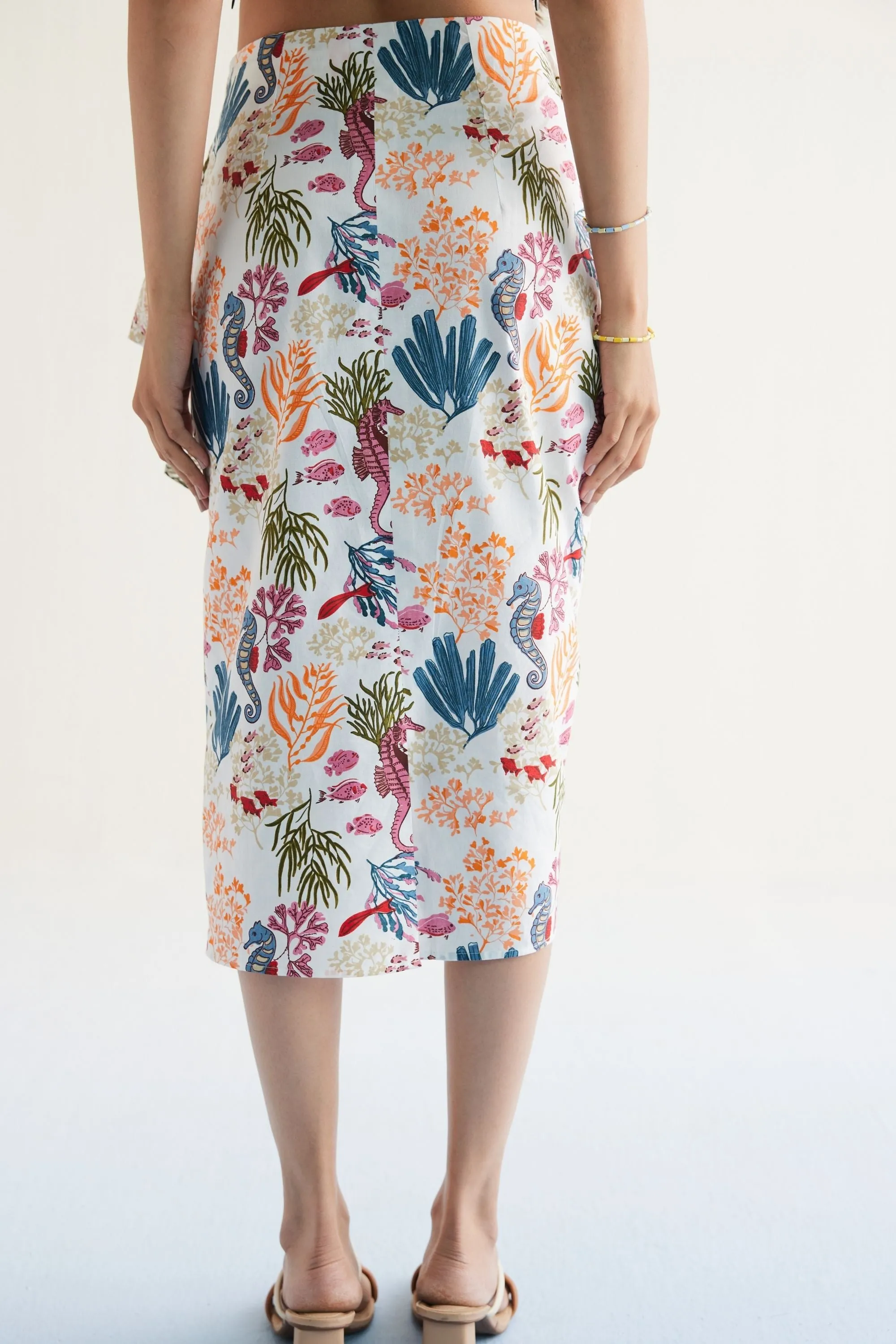 Blooming Reef Organic Cotton Wrap Skirt
