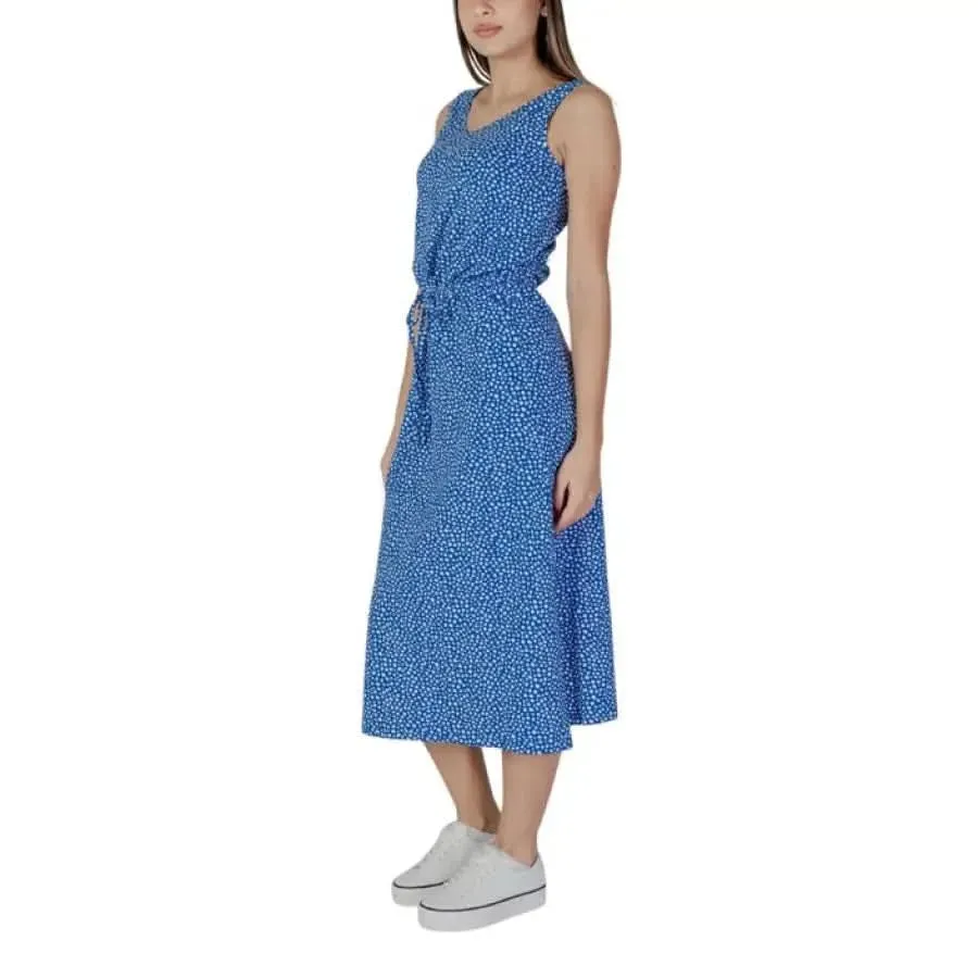 B.young White Polka Dot Sleeveless Dress