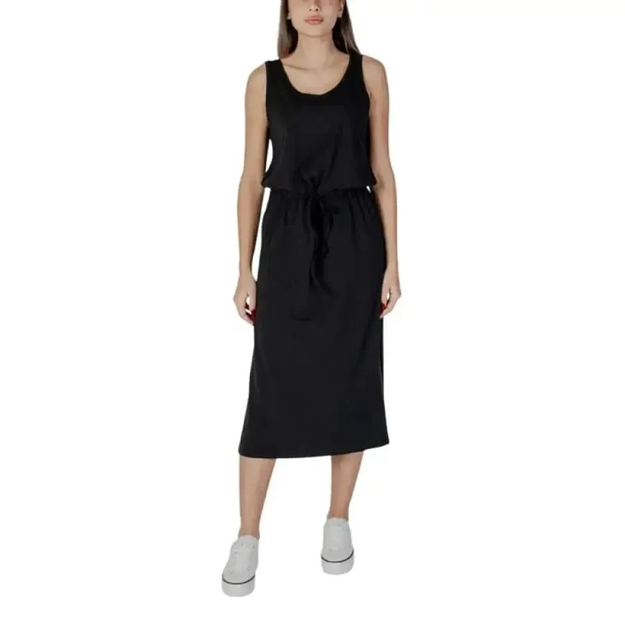 B.young White Polka Dot Sleeveless Dress