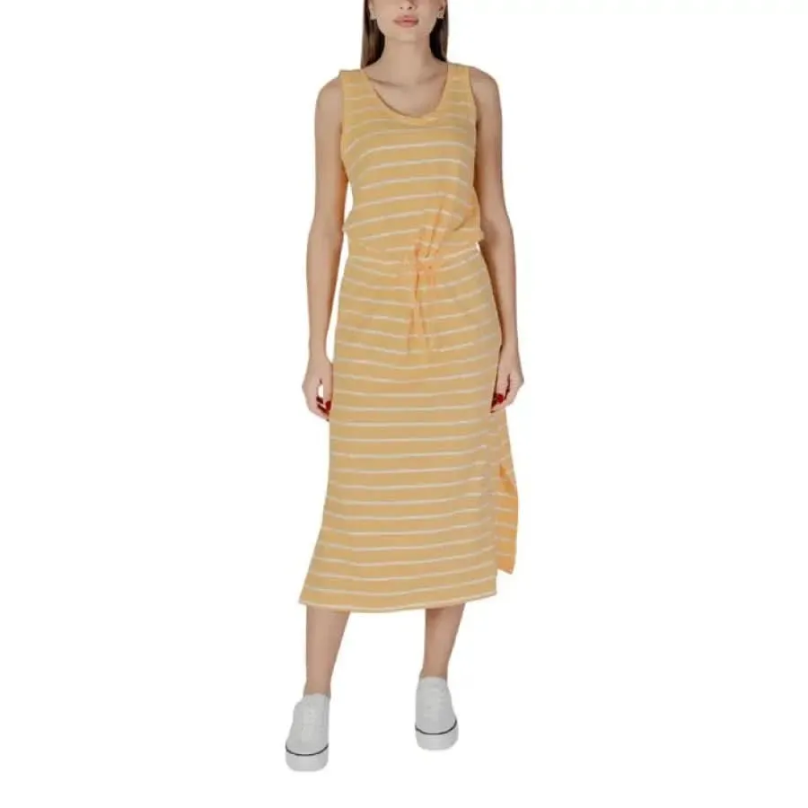 B.young White Polka Dot Sleeveless Dress
