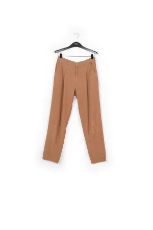 Camel cotton-corduroy pants