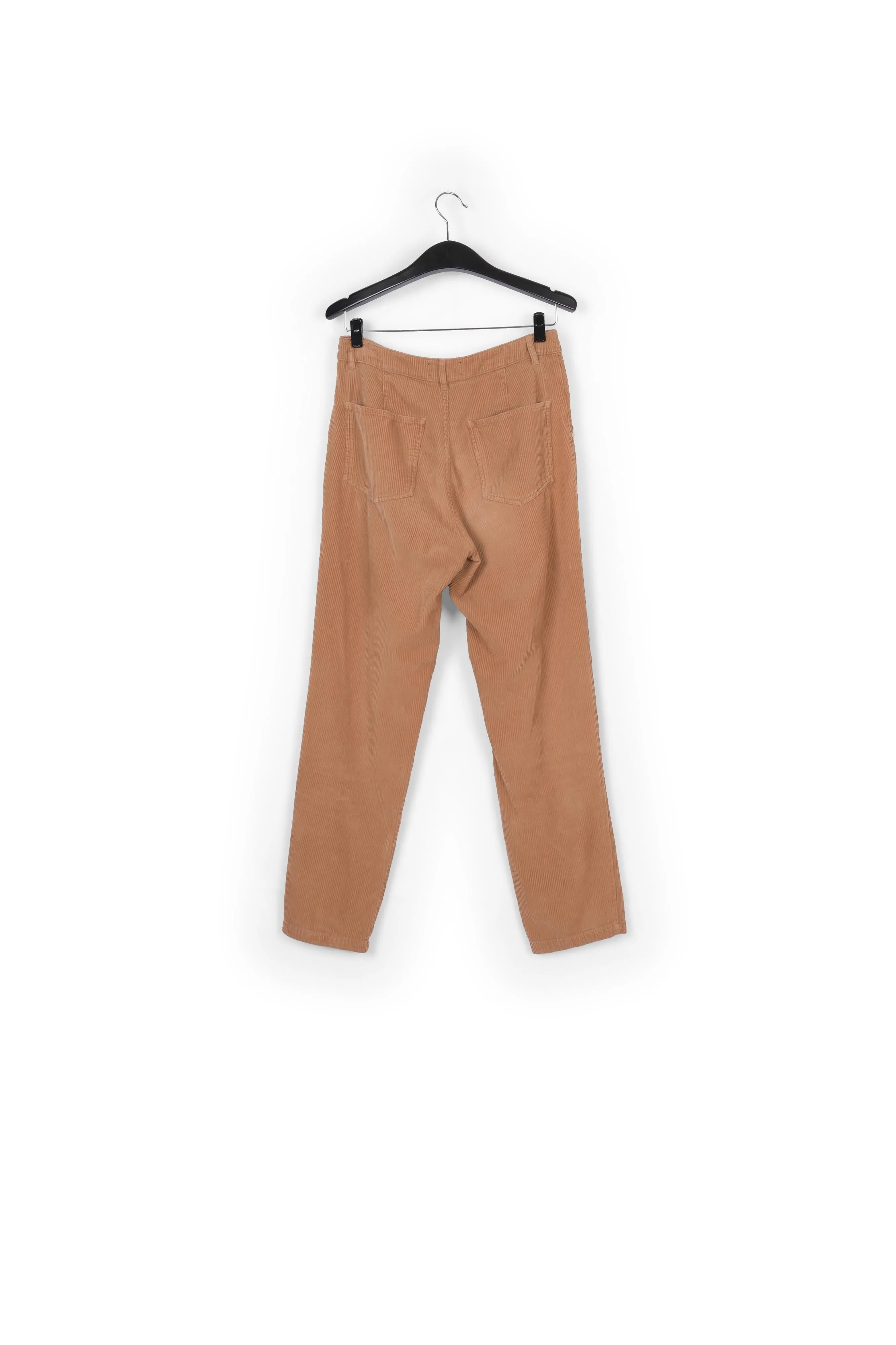 Camel cotton-corduroy pants