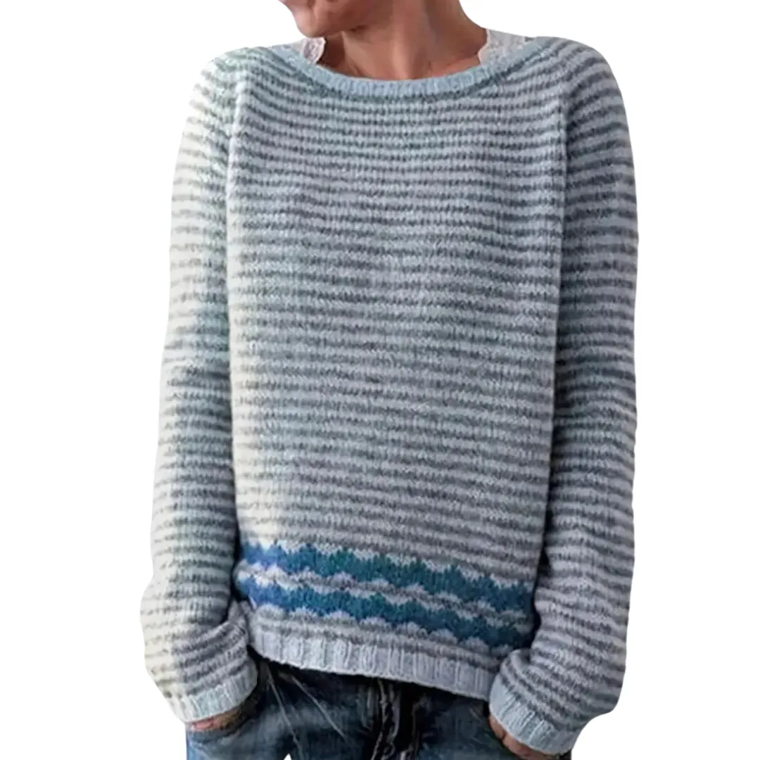 Carley | Women Classic Boat Neck Sweater | Stripe