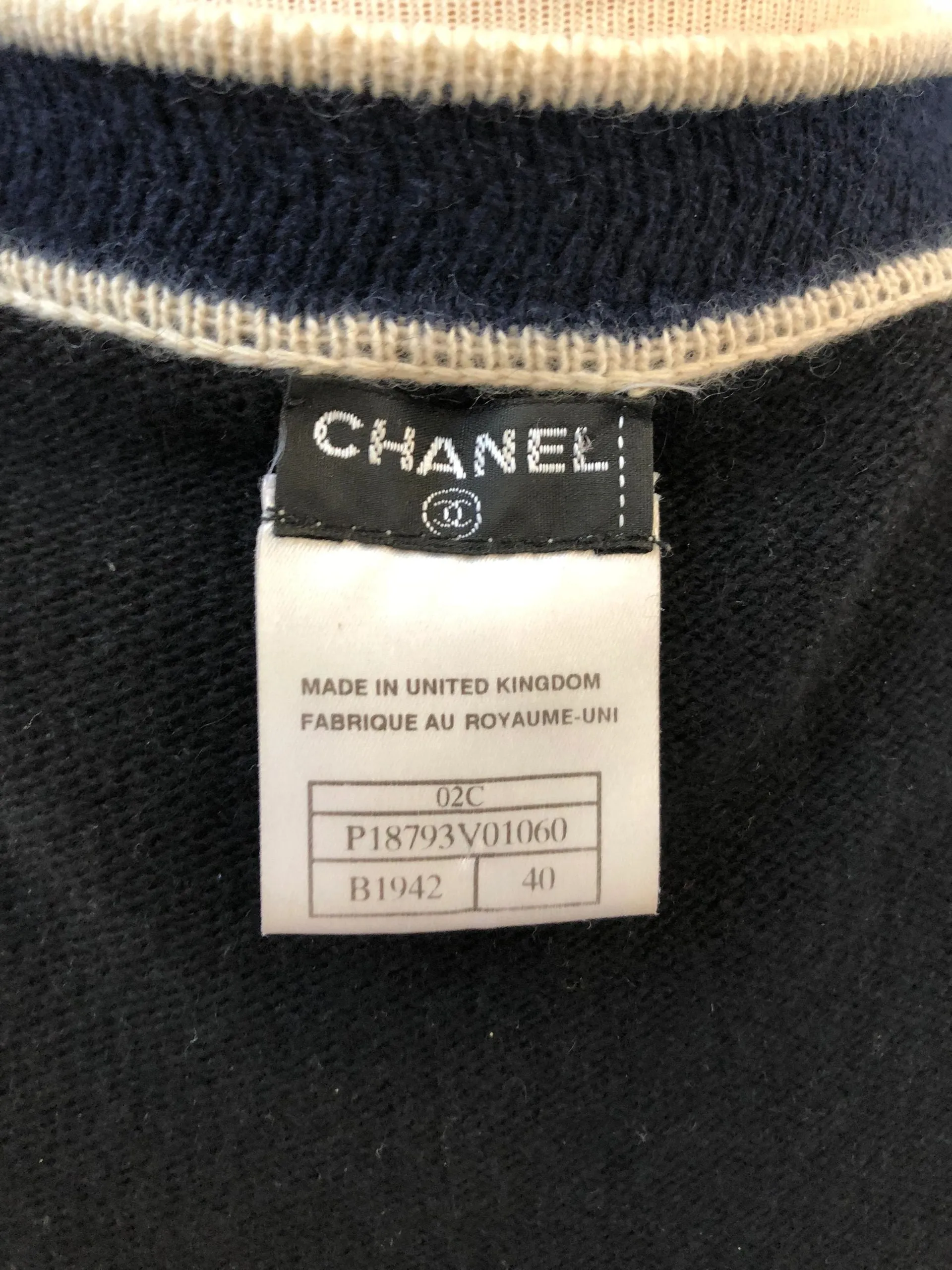 Chanel Cashmere Cardigan Sweater Size 40 Fr (8 Us)