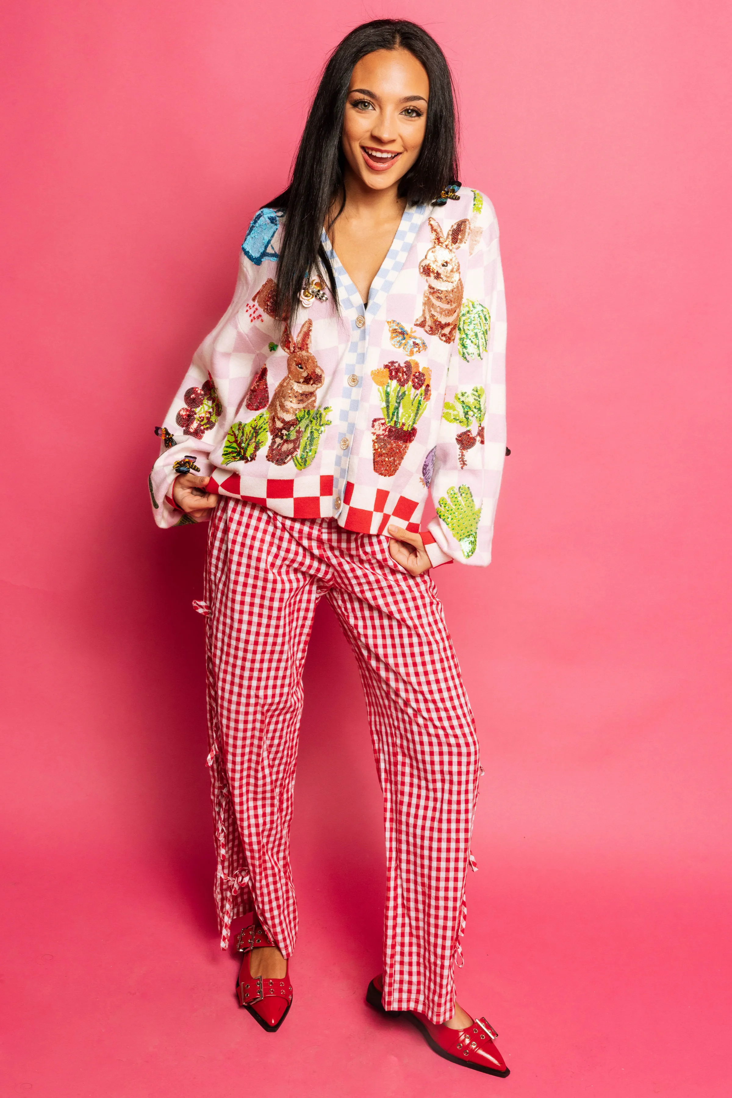 Checkered Bunny Cardigan