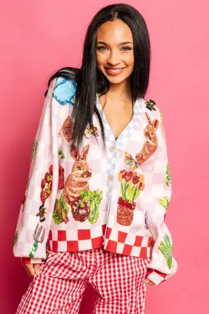 Checkered Bunny Cardigan