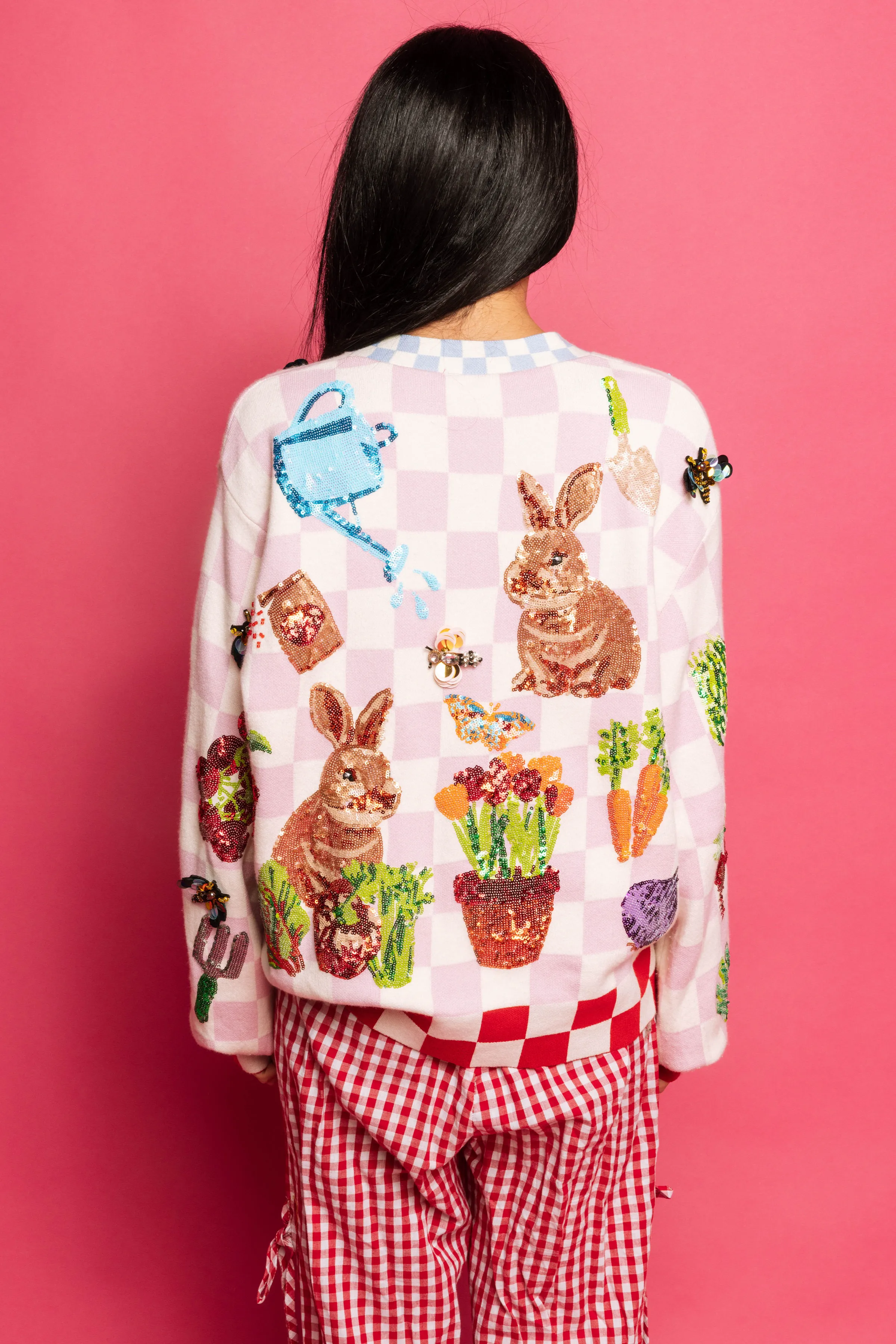 Checkered Bunny Cardigan