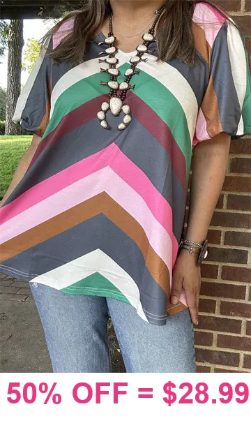 Chevron Top bubble sleeve